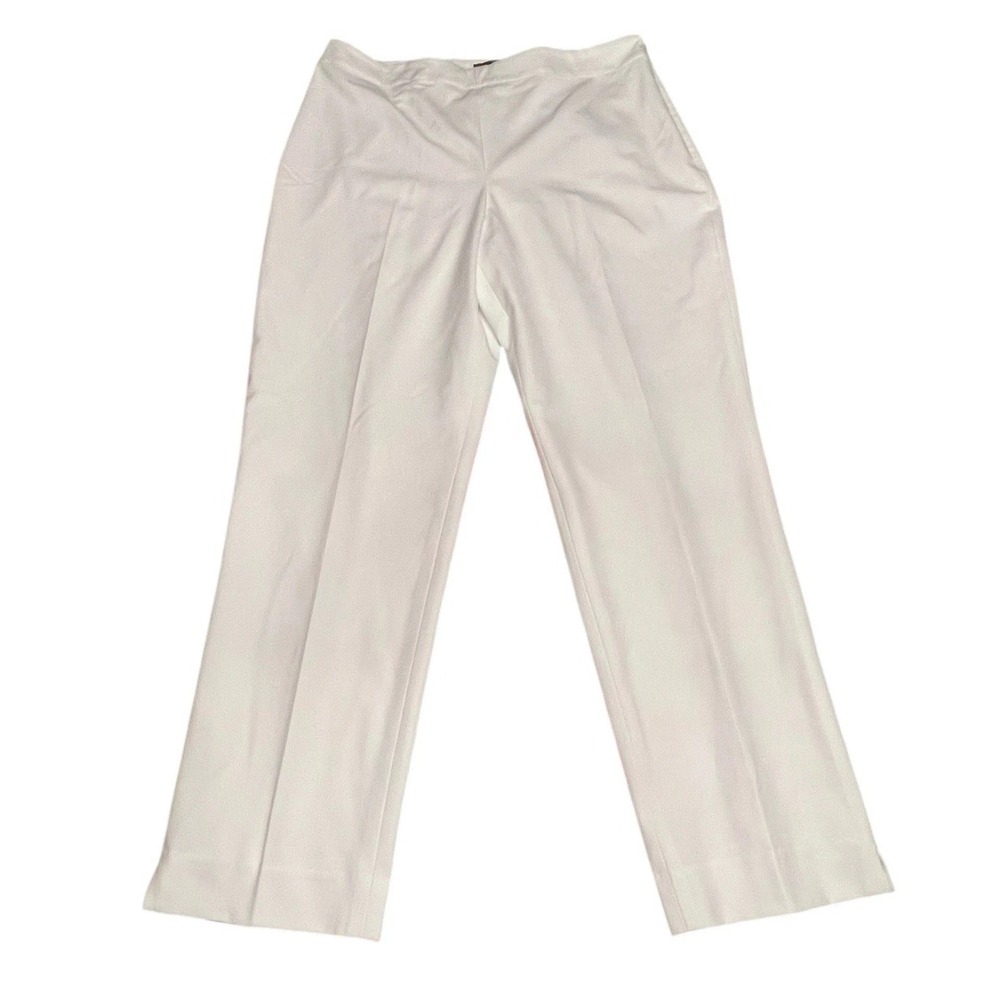 Talbots Pleated White Hollywood Ankle Pull On Pant Size 12 Career Office Preppy - Picture 3 of 12